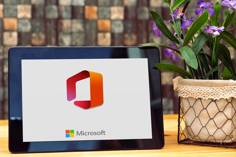 Microsoft 365 logo on tablet